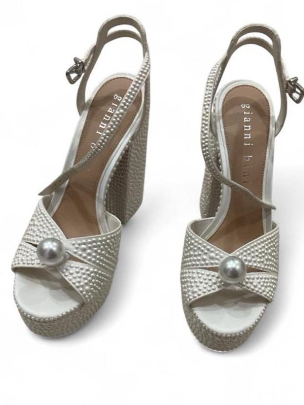 Gianni Bini Ivory Kemara Accent Platform Sandals